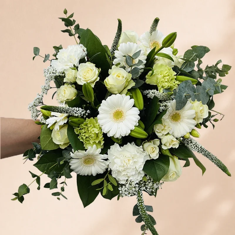 gebonden boeket met witte tinten online bestellen - de bloemenloods