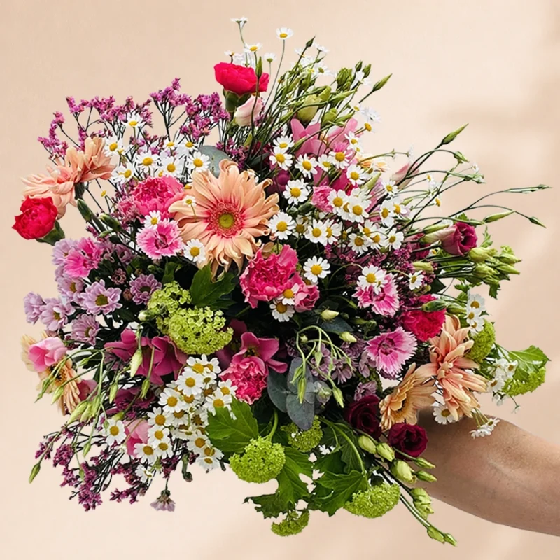 veldboeket met roze tinten online bestellen 2 - de bloemenloods