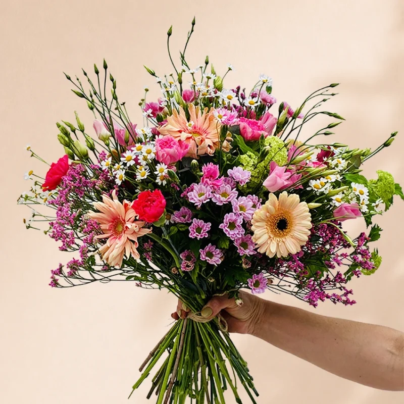 veldboeket met roze tinten online bestellen 3 - de bloemenloods